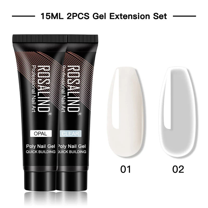 15/30 ml Poly Nail Gel Semi Permanent Akryl Extension Crystal Nail Art Fast Builder Hybrid Lack UV Poly Nagellack - 24 Timmar Deals