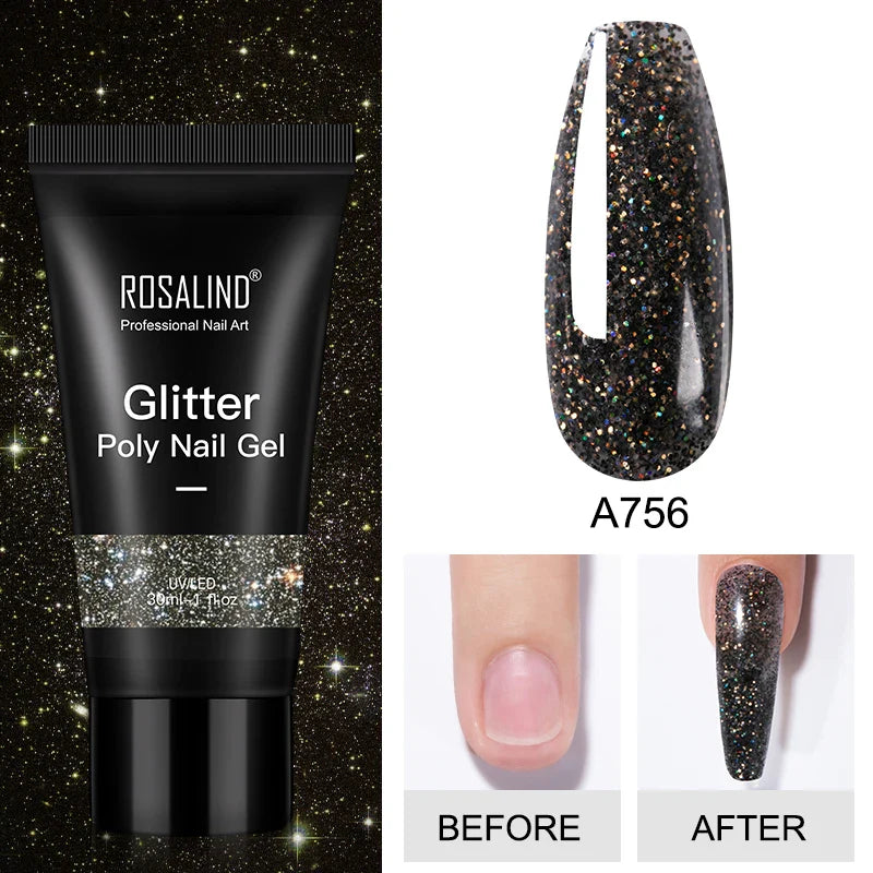 15/30 ml Poly Nail Gel Semi Permanent Akryl Extension Crystal Nail Art Fast Builder Hybrid Lack UV Poly Nagellack - 24 Timmar Deals