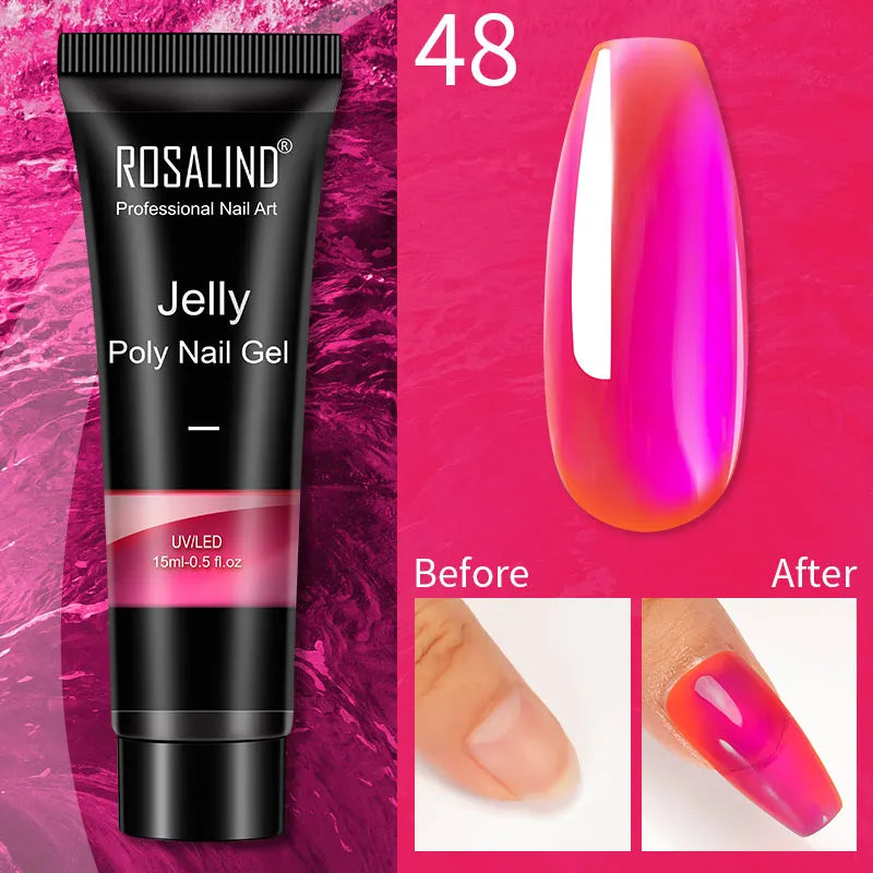 15/30 ml Poly Nail Gel Semi Permanent Akryl Extension Crystal Nail Art Fast Builder Hybrid Lack UV Poly Nagellack - 24 Timmar Deals