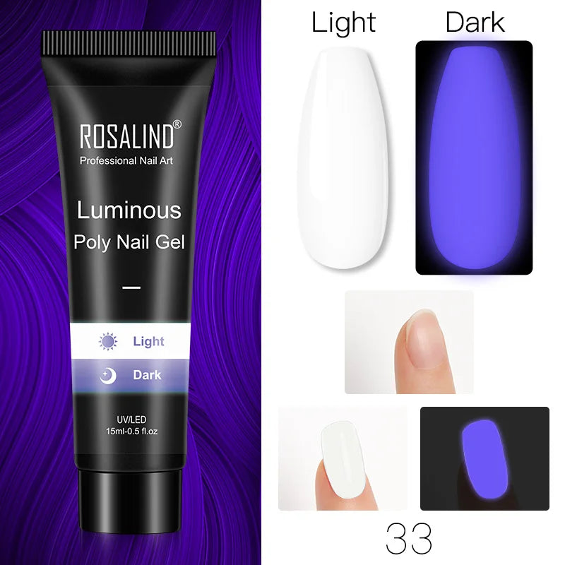 15/30 ml Poly Nail Gel Semi Permanent Akryl Extension Crystal Nail Art Fast Builder Hybrid Lack UV Poly Nagellack - 24 Timmar Deals