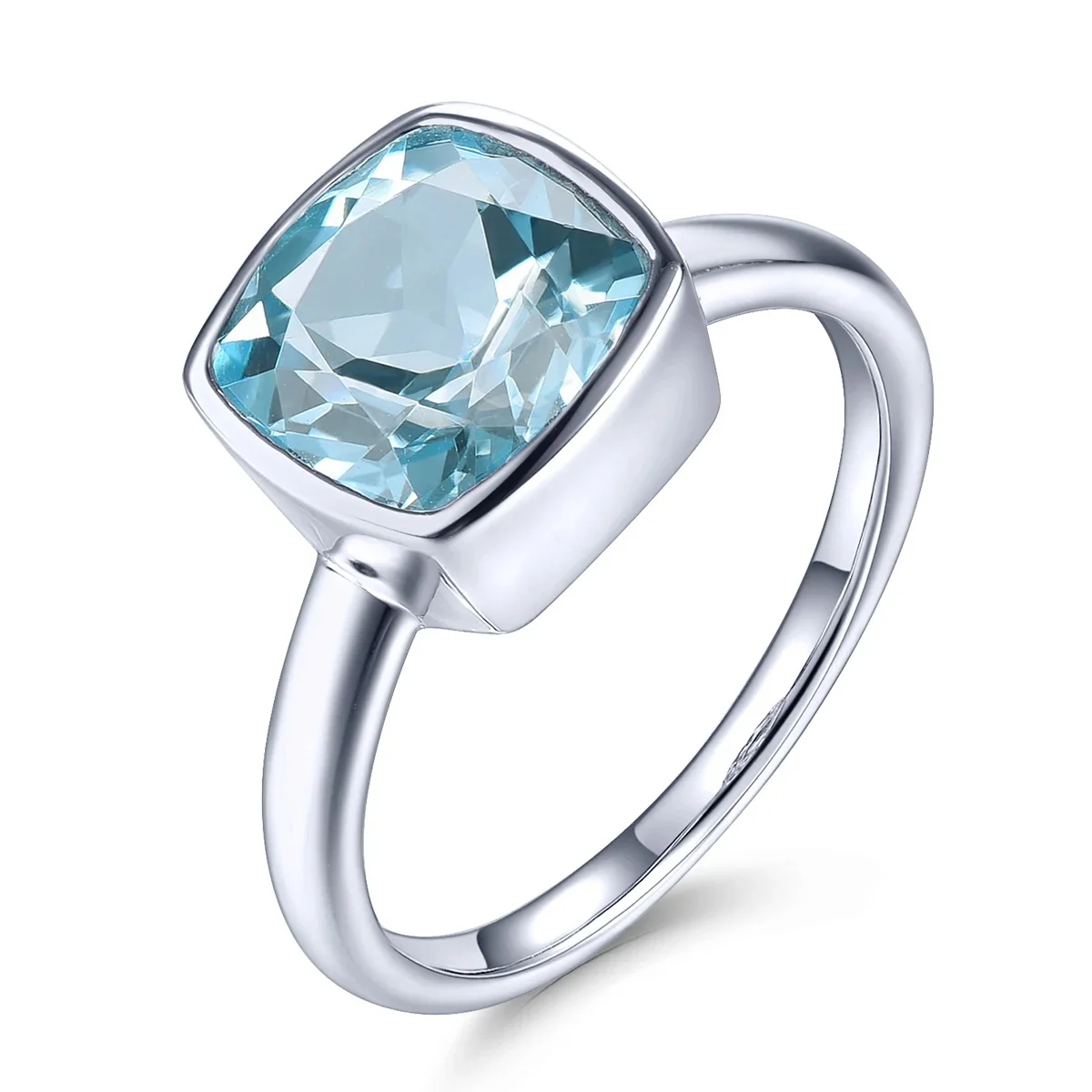 Naturlig himmelsblå Topaz Sterling Silver Ringar 2,7 karat Äkta Topaz - 24 Timmar Deals