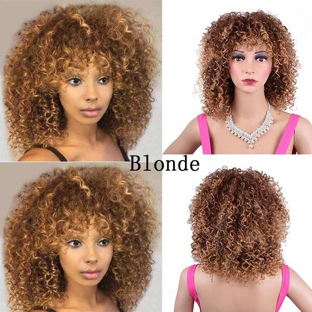 Synthetic Afro Curly Wig African Wigs For Black Women - 24 Timmar Deals