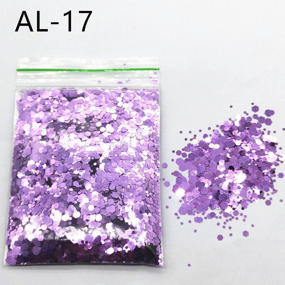 10g Nail Art Stora paljetter Blandade paljetter Glitterpulver - 24 Timmar Deals