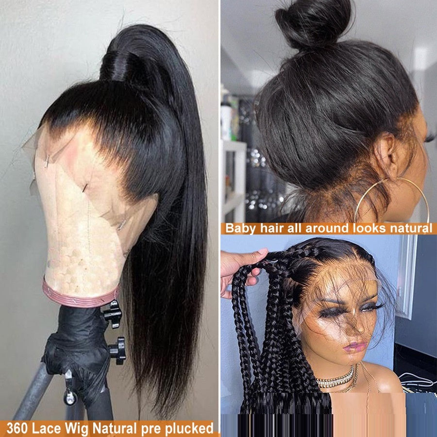 Straight 360 Lace Frontal Wig Human Hair - 24 Timmar Deals