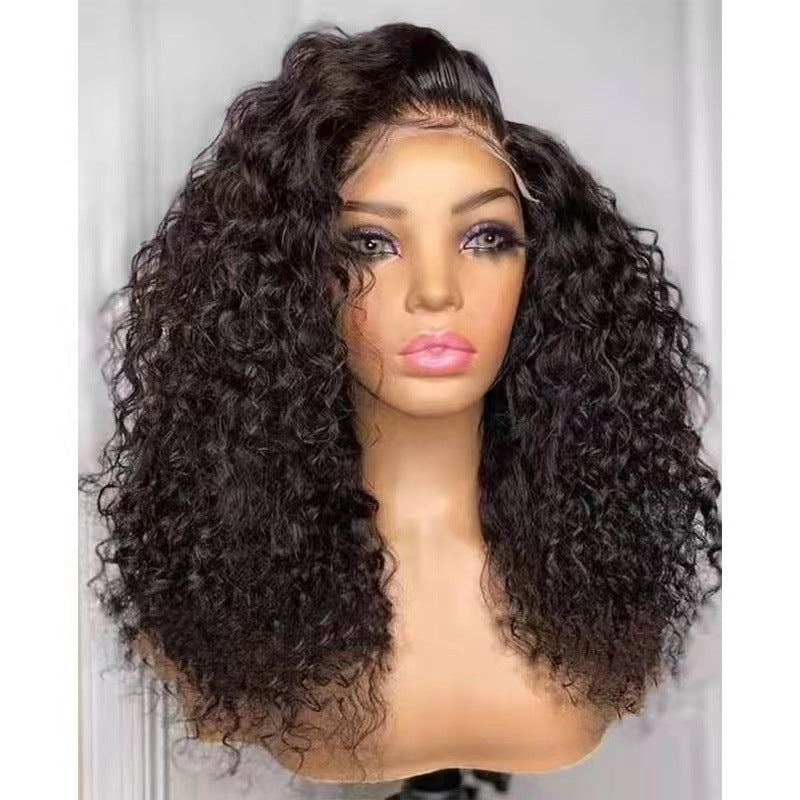 Front Lace Wig European And American Style Wig Female New Mid-length Curly Hair Chemical Fiber Wig Factory Spot - 24 Timmar Deals