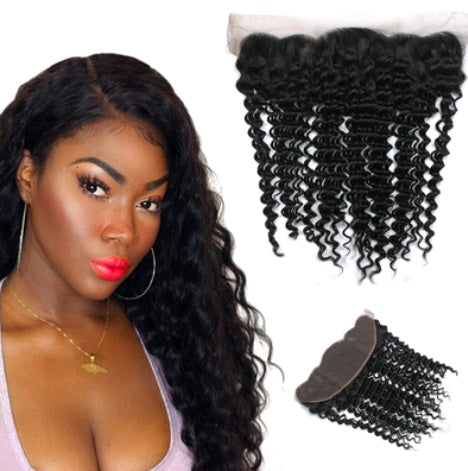 Front lace 4x13 lace frontal deep hair block real hair wig hair block - 24 Timmar Deals