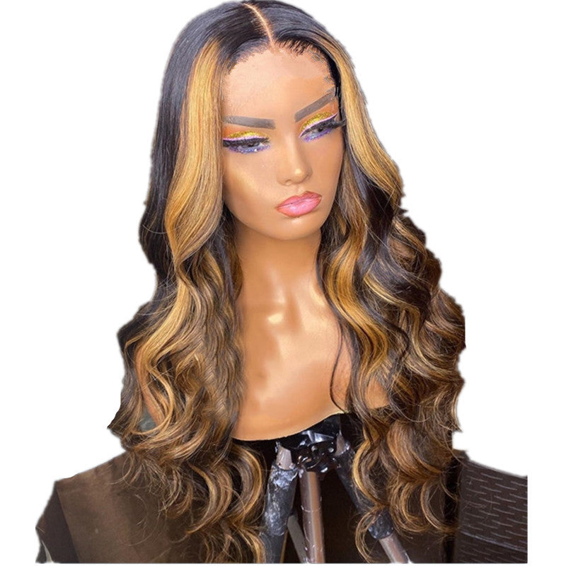 Wig Female Black-Brown Gradient Long Curly Hair - 24 Timmar Deals