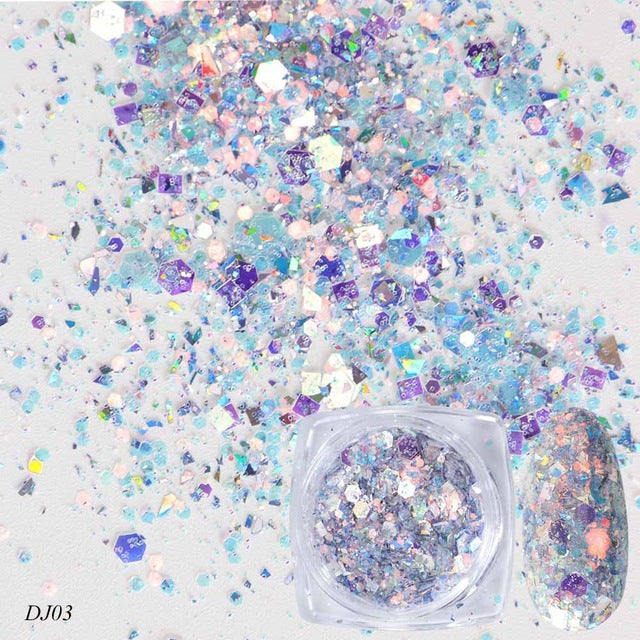 Nail Art Glitter 12 Color Light Change Onion Pink Symphony Glitter Sequin - 24 Timmar Deals