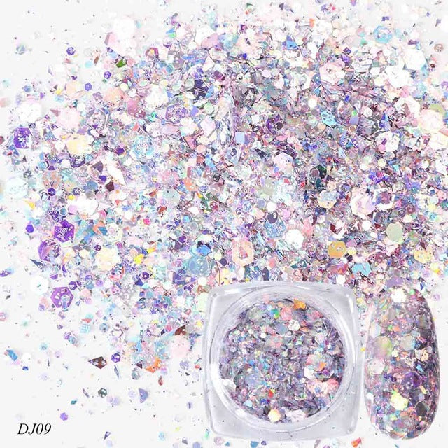 Nail Art Glitter 12 Color Light Change Onion Pink Symphony Glitter Sequin - 24 Timmar Deals
