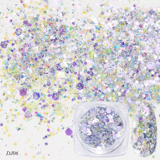 Nail Art Glitter 12 Color Light Change Onion Pink Symphony Glitter Sequin - 24 Timmar Deals