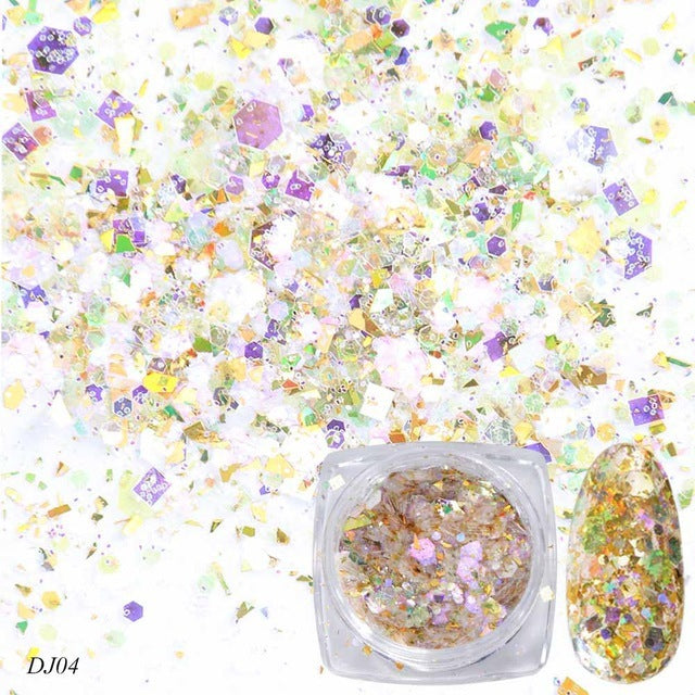 Nail Art Glitter 12 Color Light Change Onion Pink Symphony Glitter Sequin - 24 Timmar Deals