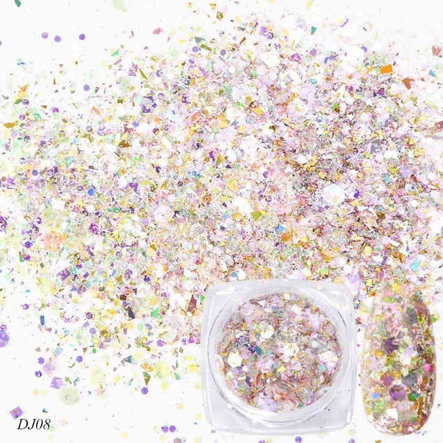 Nail Art Glitter 12 Color Light Change Onion Pink Symphony Glitter Sequin - 24 Timmar Deals