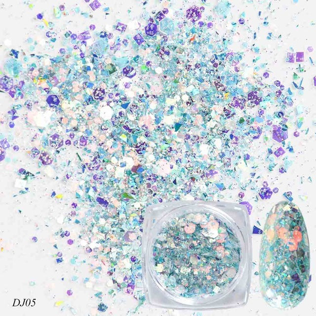 Nail Art Glitter 12 Color Light Change Onion Pink Symphony Glitter Sequin - 24 Timmar Deals