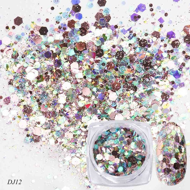 Nail Art Glitter 12 Color Light Change Onion Pink Symphony Glitter Sequin - 24 Timmar Deals