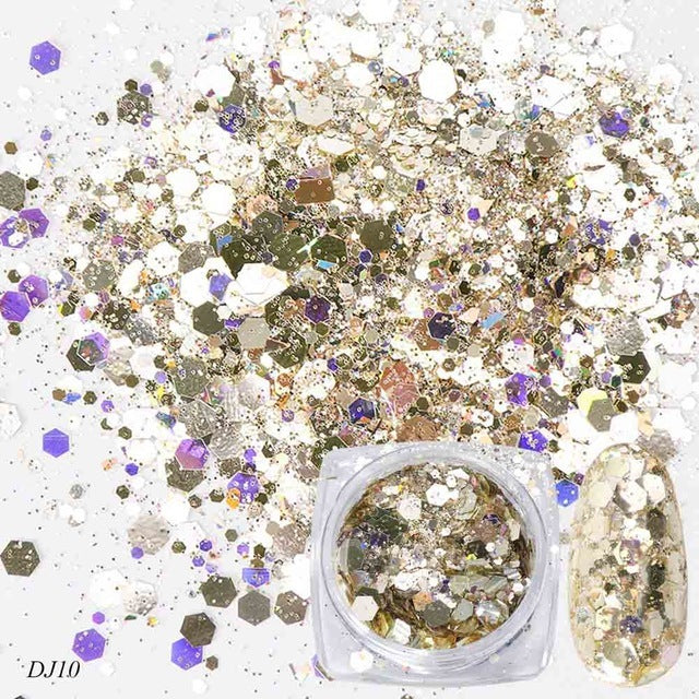 Nail Art Glitter 12 Color Light Change Onion Pink Symphony Glitter Sequin - 24 Timmar Deals