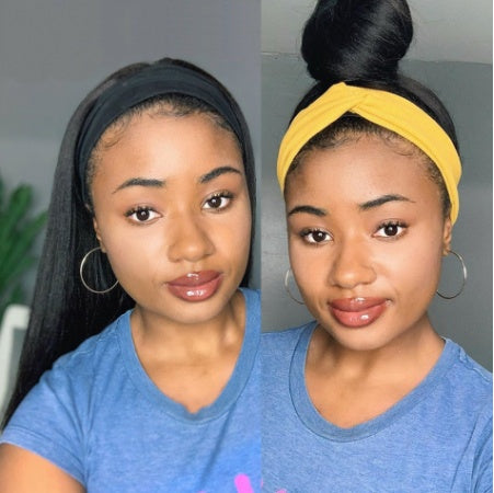 Wig Mid-Point Black Long Straight Hair High Temperature Silk Fluffy Wig - 24 Timmar Deals
