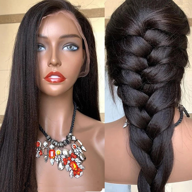 Wig Mid-Point Black Long Straight Hair High Temperature Silk Fluffy Wig - 24 Timmar Deals