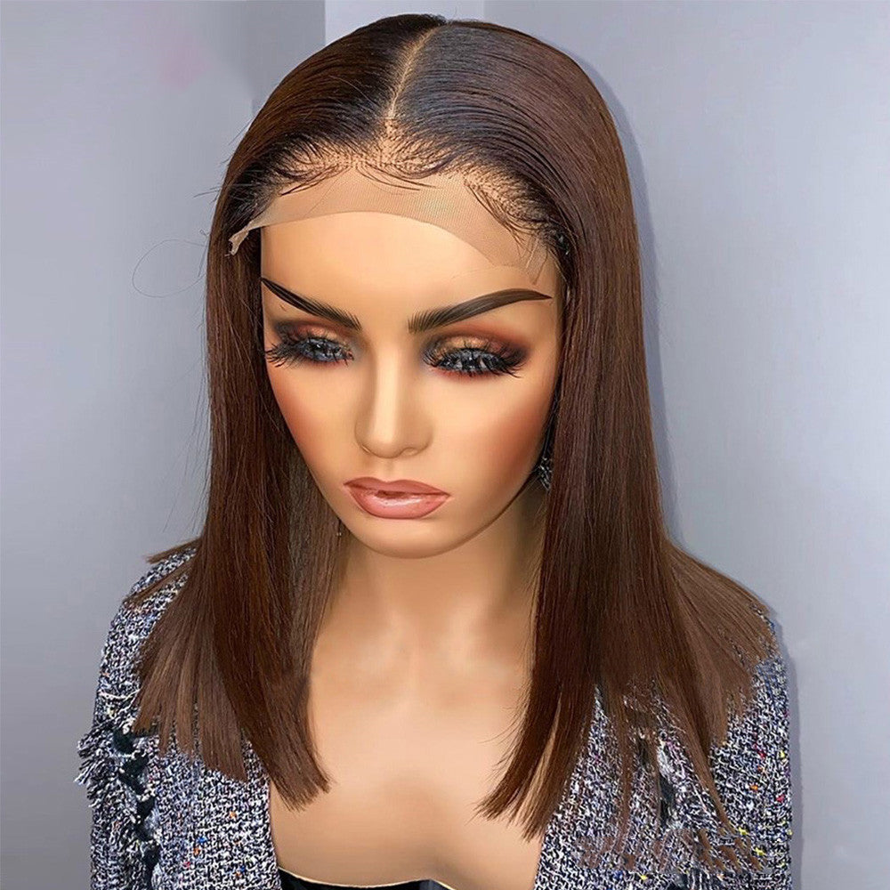 Real Human Hair Gradient Front Lace Wig - 24 Timmar Deals