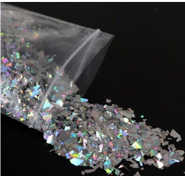 Holographic AB Nail Glitter Flake Sparkly Sequins Irregular Sequins DIY Gel Polish Manicure Nail Art Decorations Accessories - 24 Timmar Deals