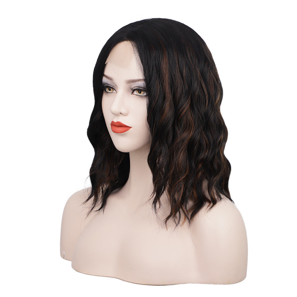 Front Lace Wig Curly Hair Short Curly Hair Fake - 24 Timmar Deals