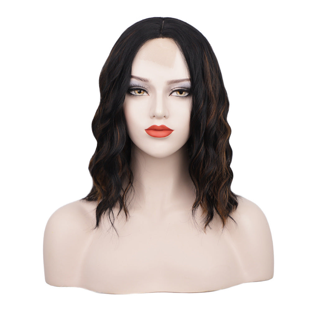 Front Lace Wig Curly Hair Short Curly Hair Fake - 24 Timmar Deals