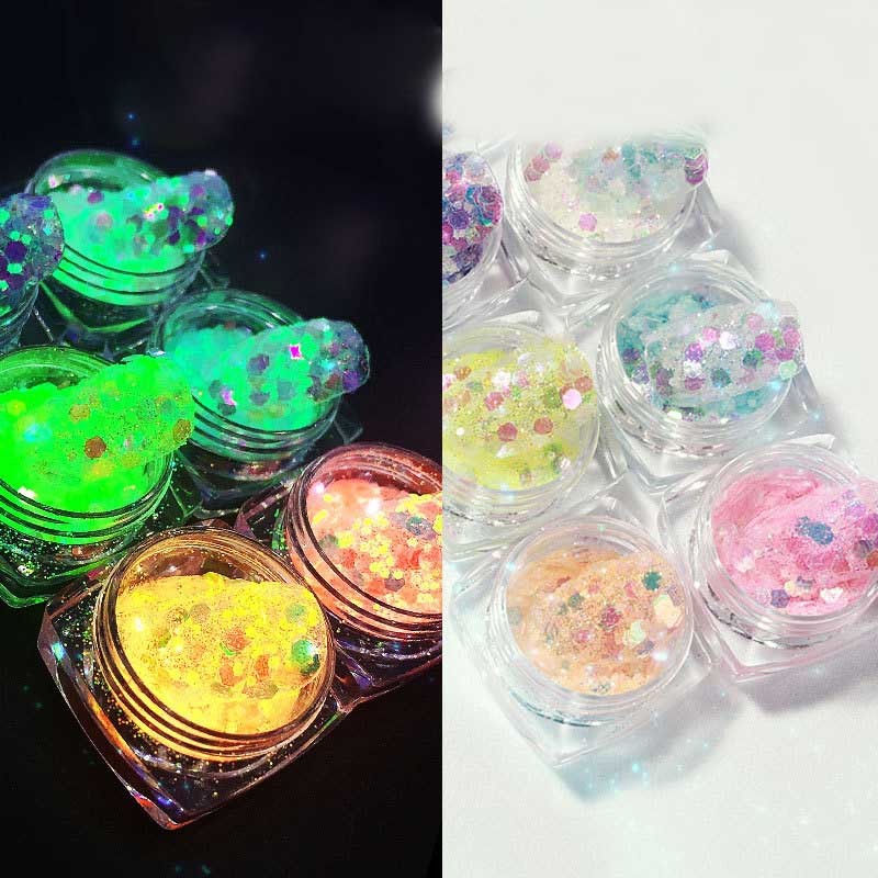 Nail Art Luminous Symphony Glitter Sequin Set - 24 Timmar Deals