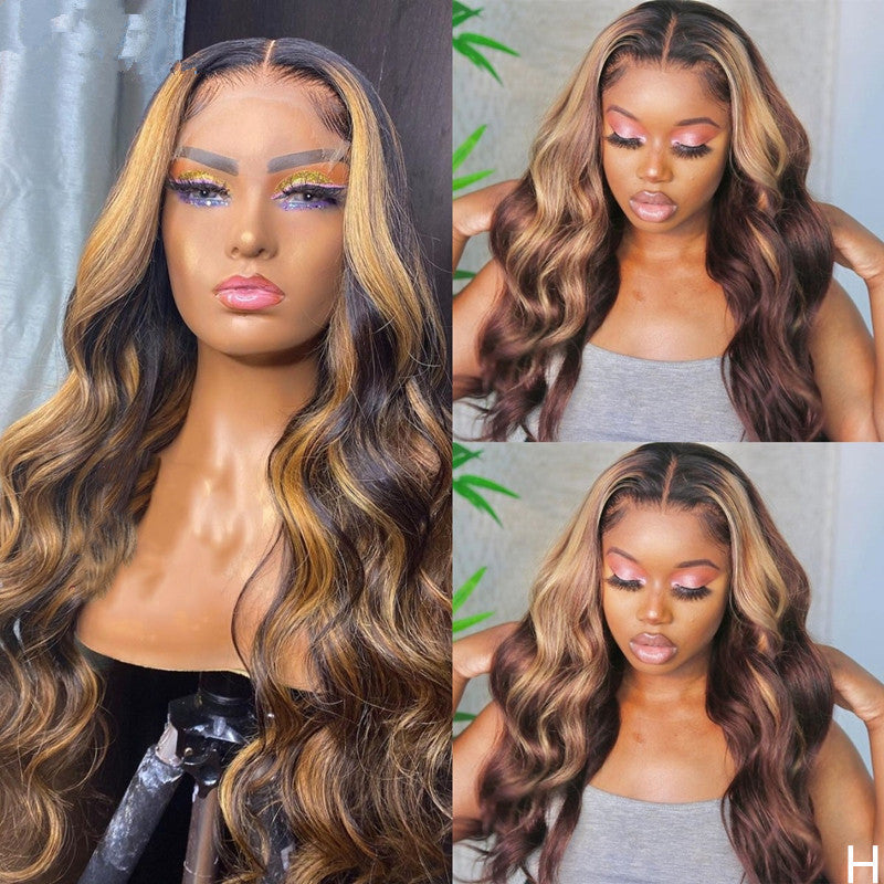 Wig Female Black-Brown Gradient Long Curly Hair - 24 Timmar Deals