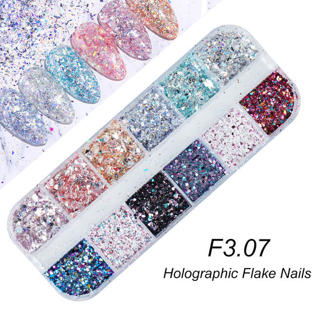 Nail Gold And Silver Glitter Laser Sequins - 24 Timmar Deals