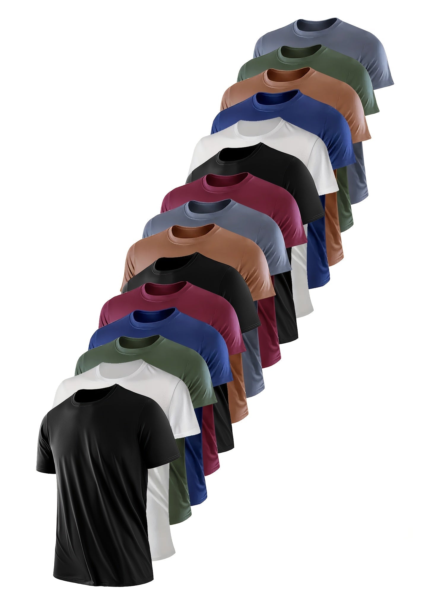 15 st Herrars Snabbtorkande Svettabsorberande Atletiska T-Shirts