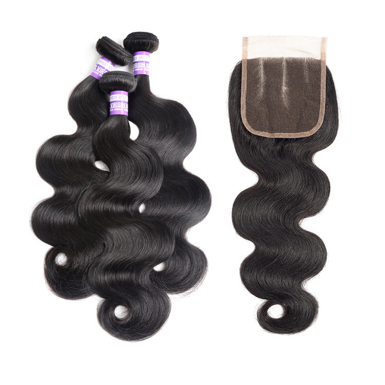 Brazilian Human Hair Bundles with closure - 24 Timmar Deals