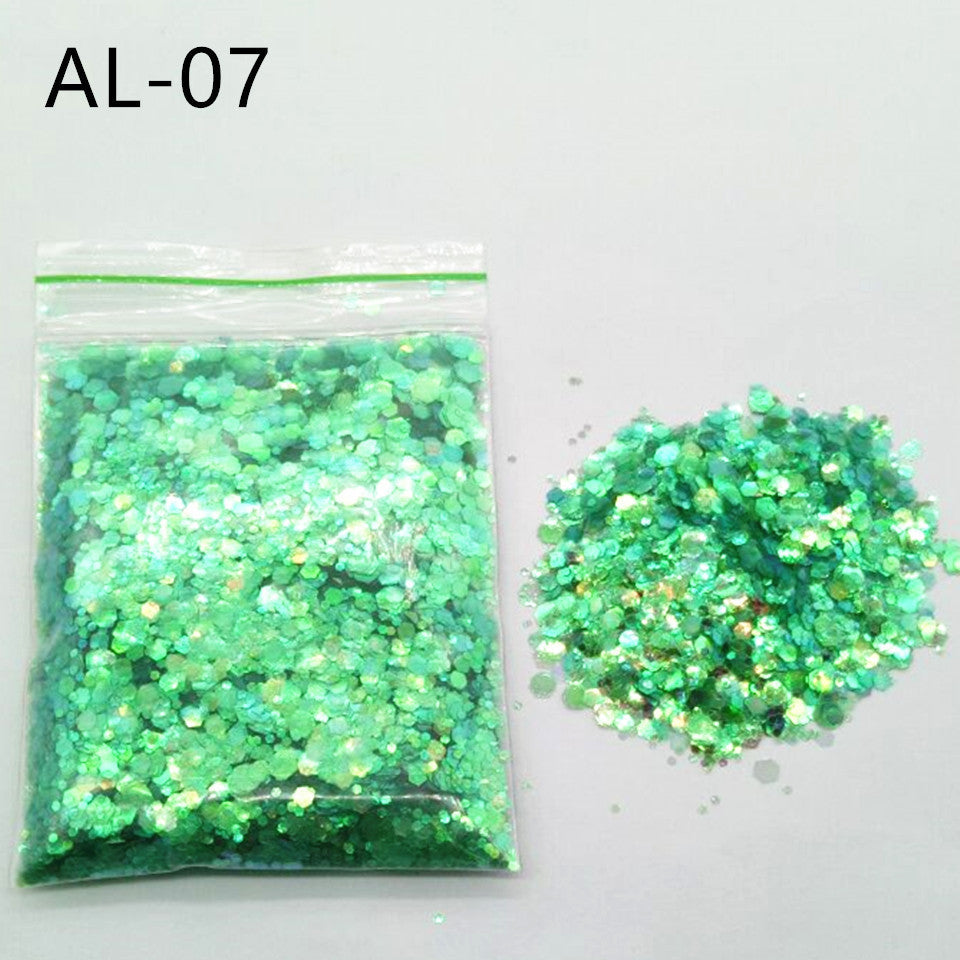 10g Nail Art Stora paljetter Blandade paljetter Glitterpulver - 24 Timmar Deals