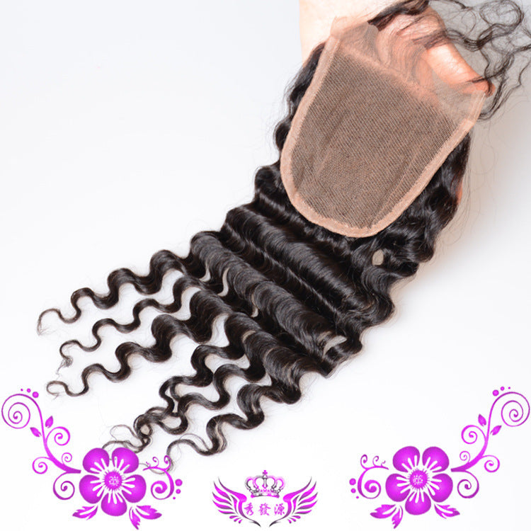 Live-action Wigs Hand-woven Human Hair Block Deep Wave Closure Full Lace Wig - 24 Timmar Deals