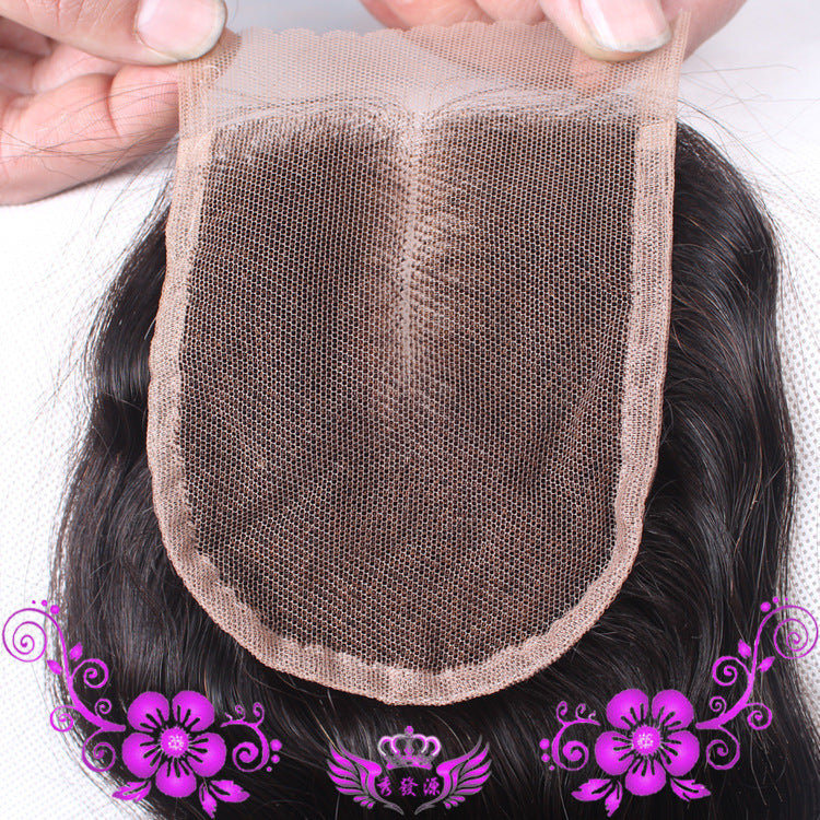 Live-action Wigs Hand-woven Human Hair Block Deep Wave Closure Full Lace Wig - 24 Timmar Deals