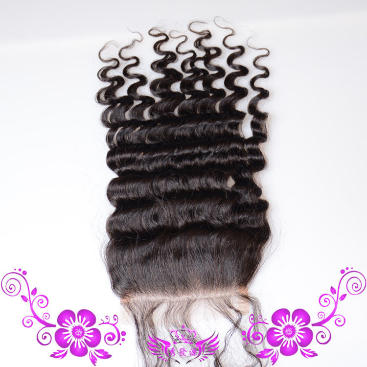 Live-action Wigs Hand-woven Human Hair Block Deep Wave Closure Full Lace Wig - 24 Timmar Deals