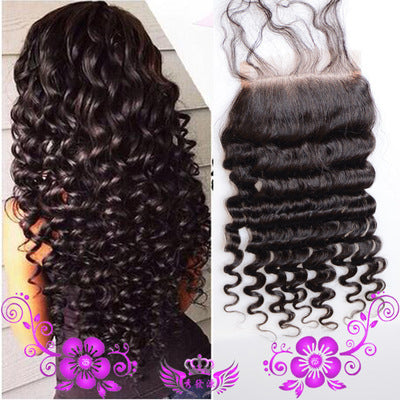 Live-action Wigs Hand-woven Human Hair Block Deep Wave Closure Full Lace Wig - 24 Timmar Deals