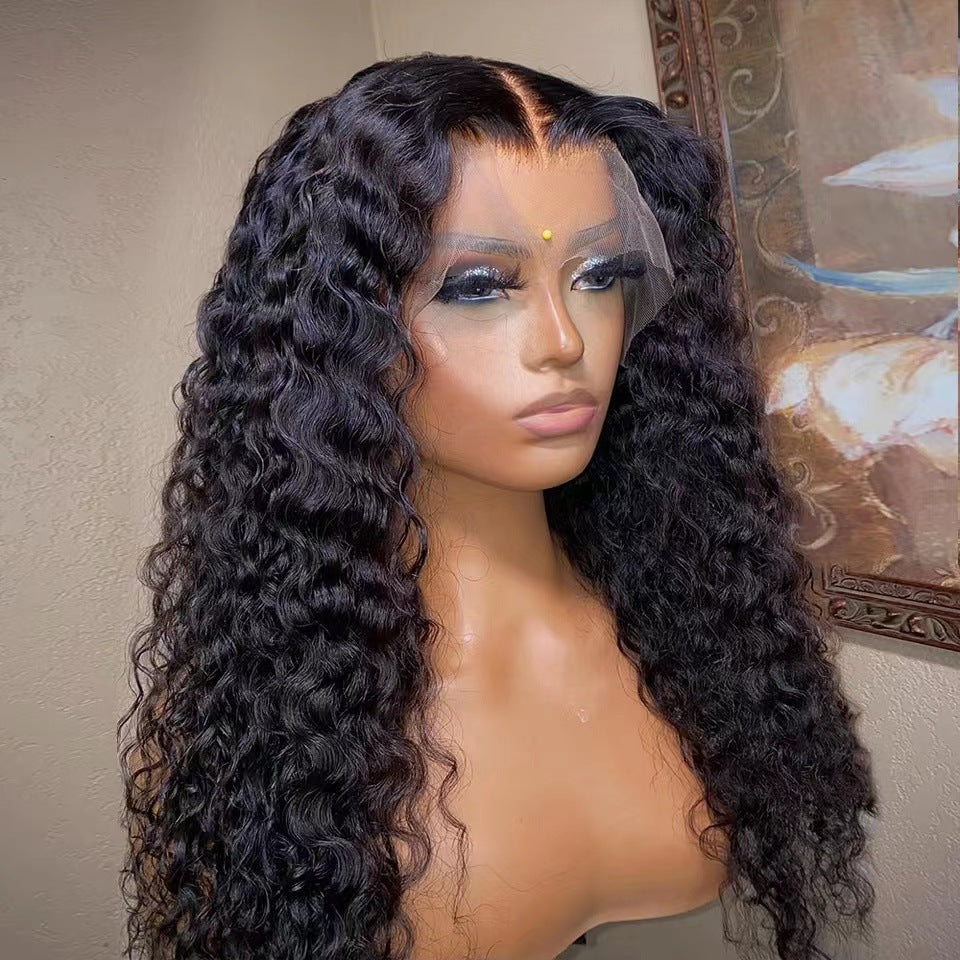 Front Lace Wig Women's Long Curly Hair Chemical Fiber Wig - 24 Timmar Deals