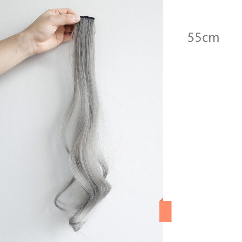 Color Wigs Female Long Hair Highlighting Gradient Invisible Curly Hair - 24 Timmar Deals