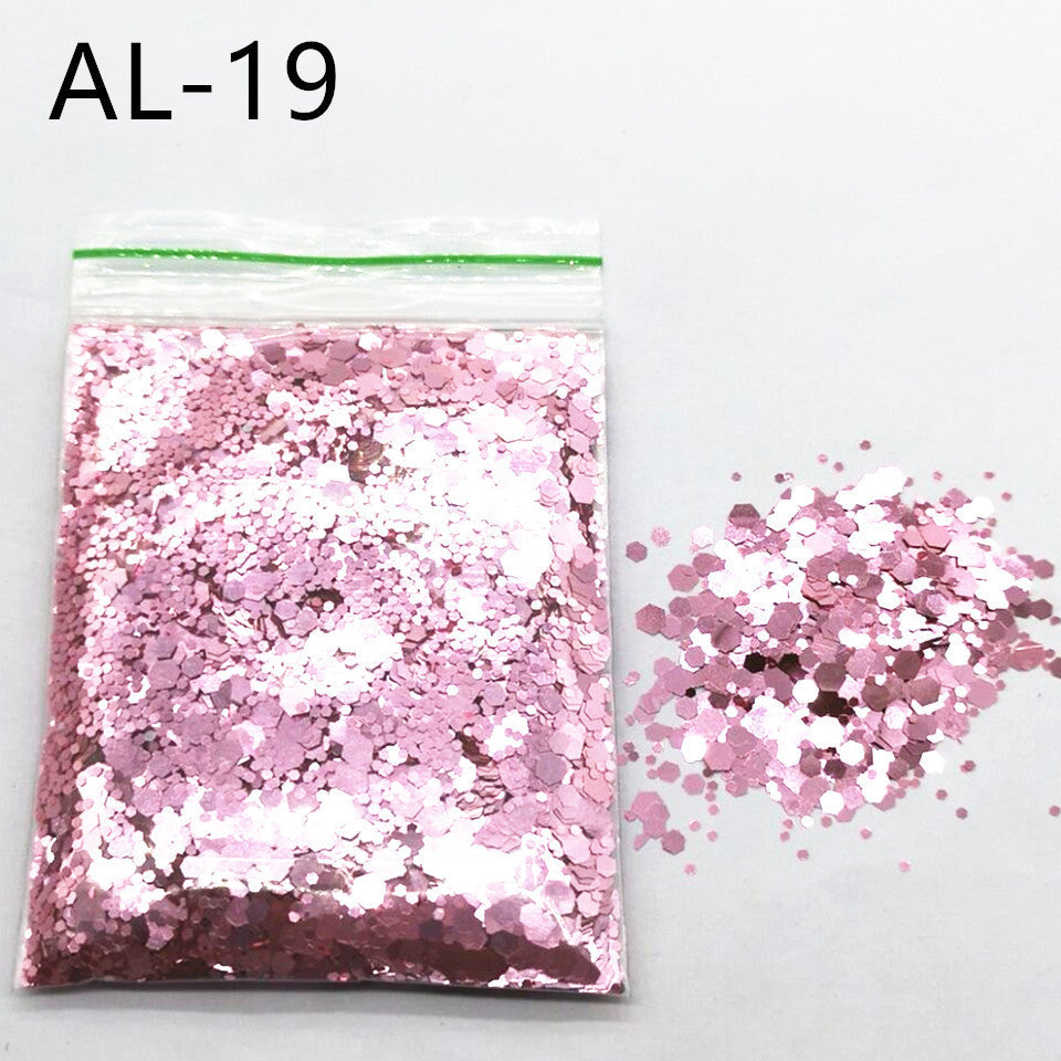 10g Nail Art Stora paljetter Blandade paljetter Glitterpulver - 24 Timmar Deals