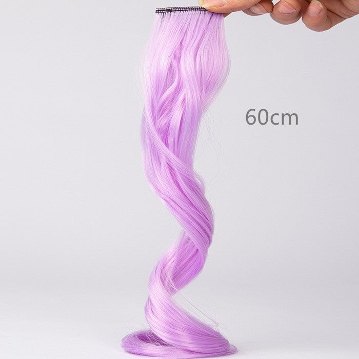 Color Wigs Female Long Hair Highlighting Gradient Invisible Curly Hair - 24 Timmar Deals