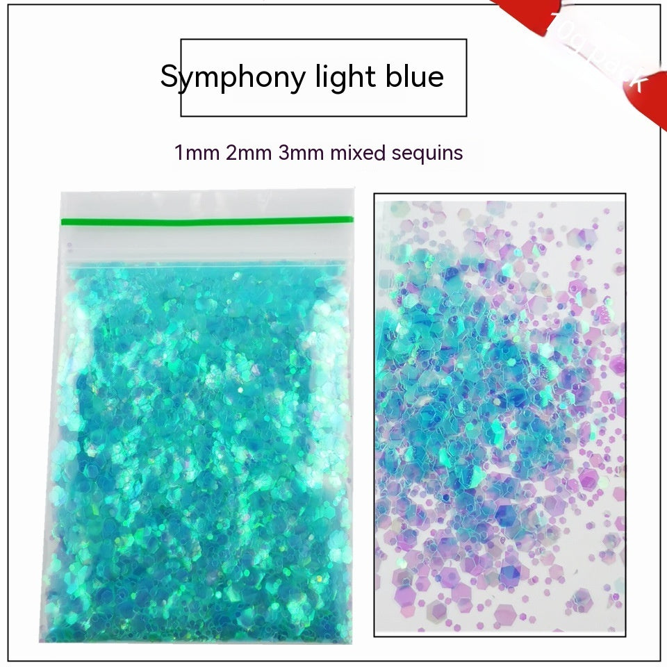 10g Nail Art Stora paljetter Blandade paljetter Glitterpulver - 24 Timmar Deals