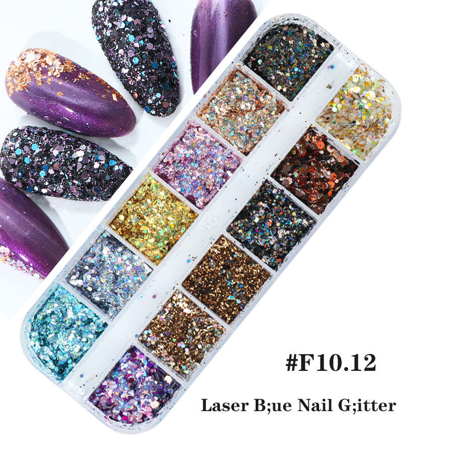 Nail Gold And Silver Glitter Laser Sequins - 24 Timmar Deals