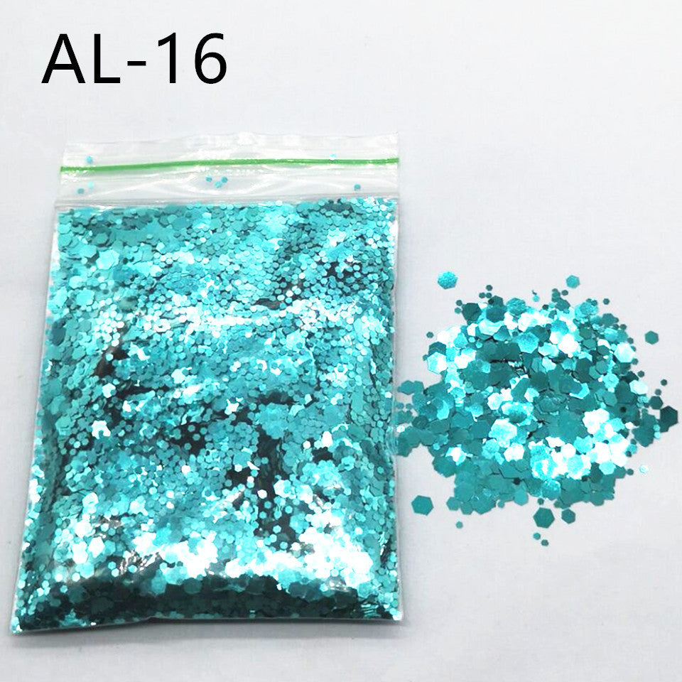 10g Nail Art Stora paljetter Blandade paljetter Glitterpulver - 24 Timmar Deals