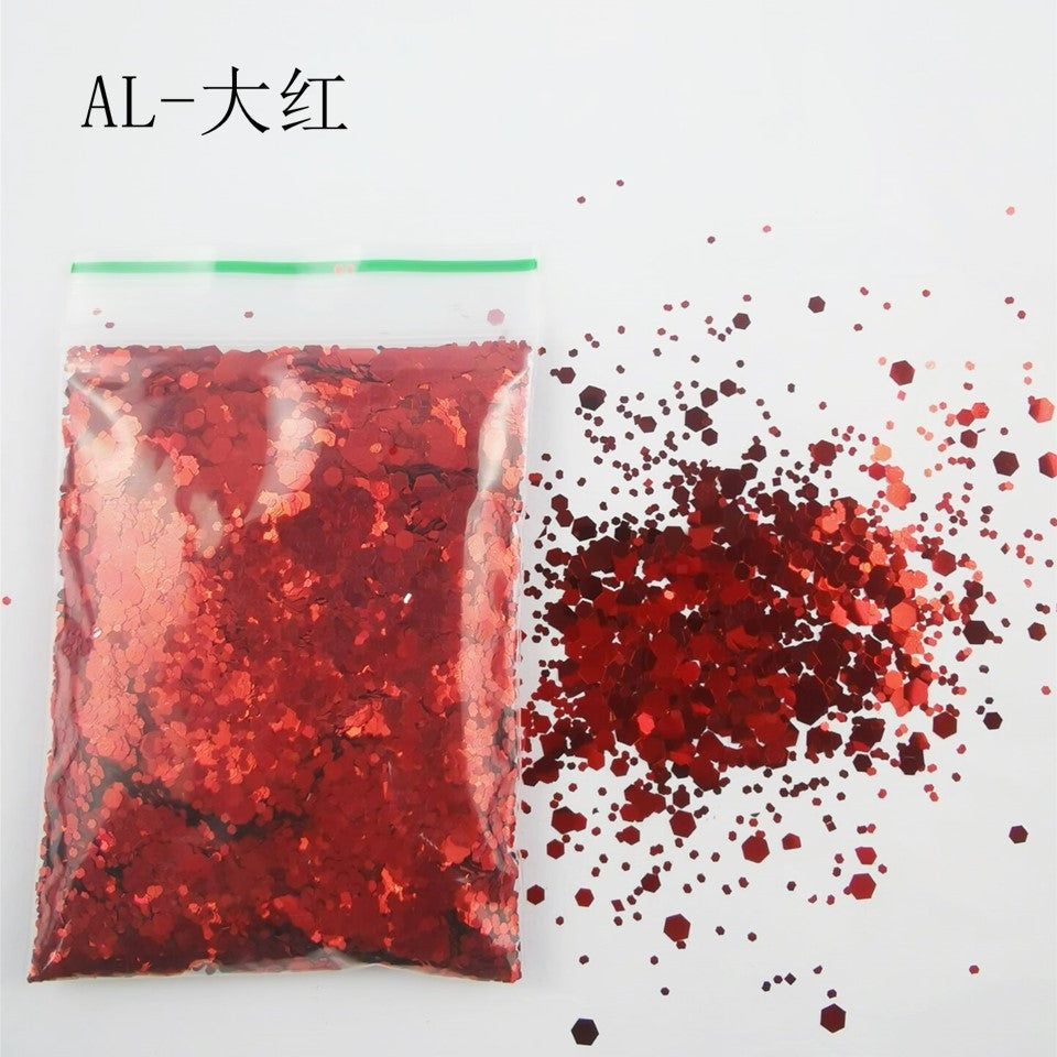 10g Nail Art Stora paljetter Blandade paljetter Glitterpulver - 24 Timmar Deals