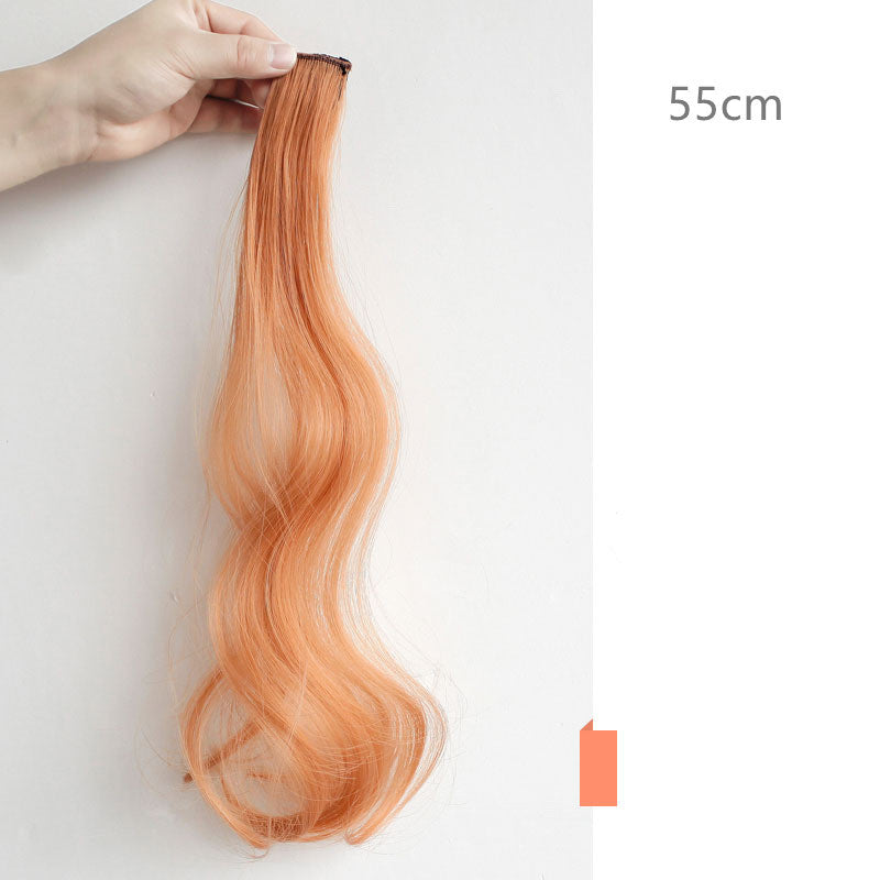 Color Wigs Female Long Hair Highlighting Gradient Invisible Curly Hair - 24 Timmar Deals