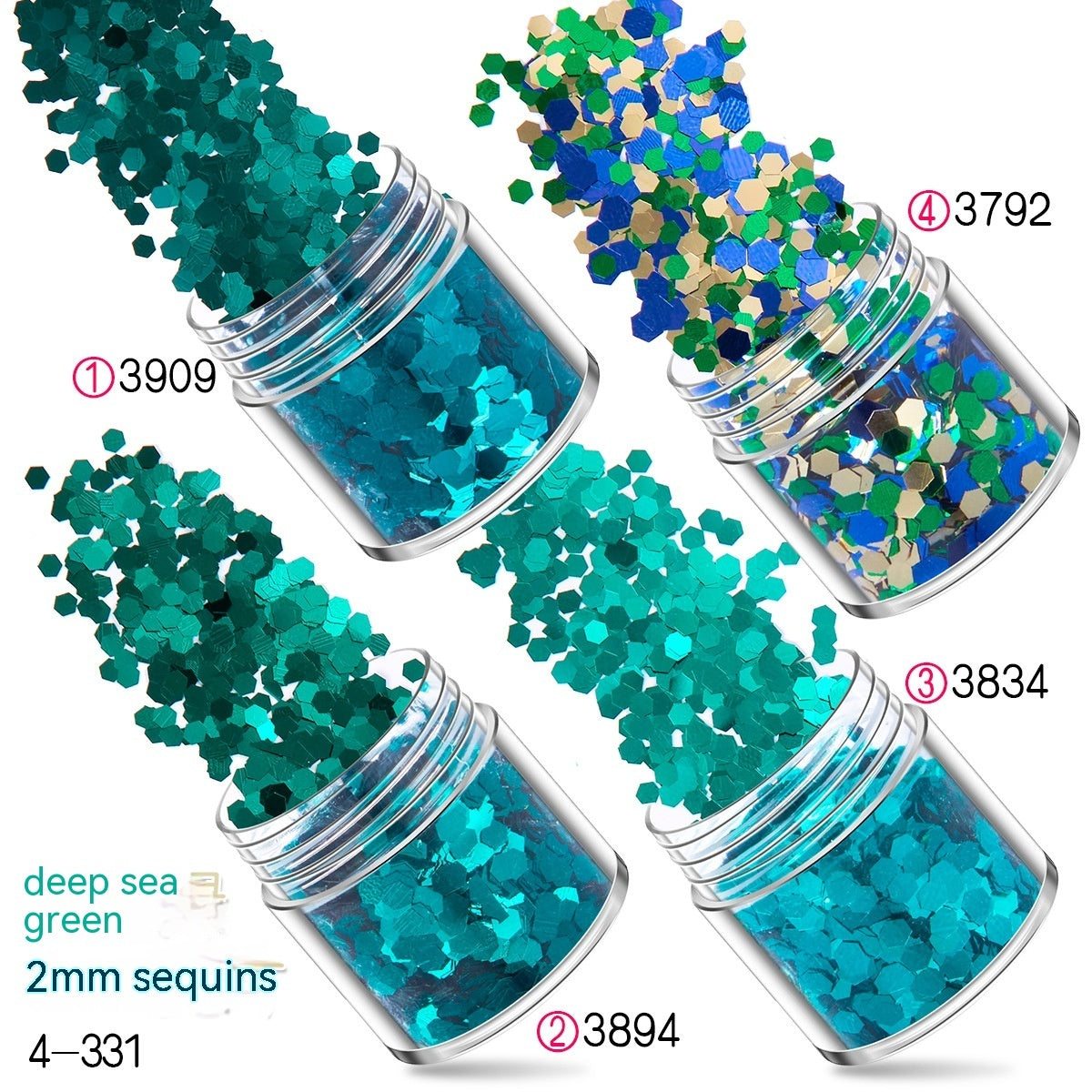 Green Manicure Set 12 Colors Mixed Nail Sequins Glitter Powder Gradient Laser Powder - 24 Timmar Deals
