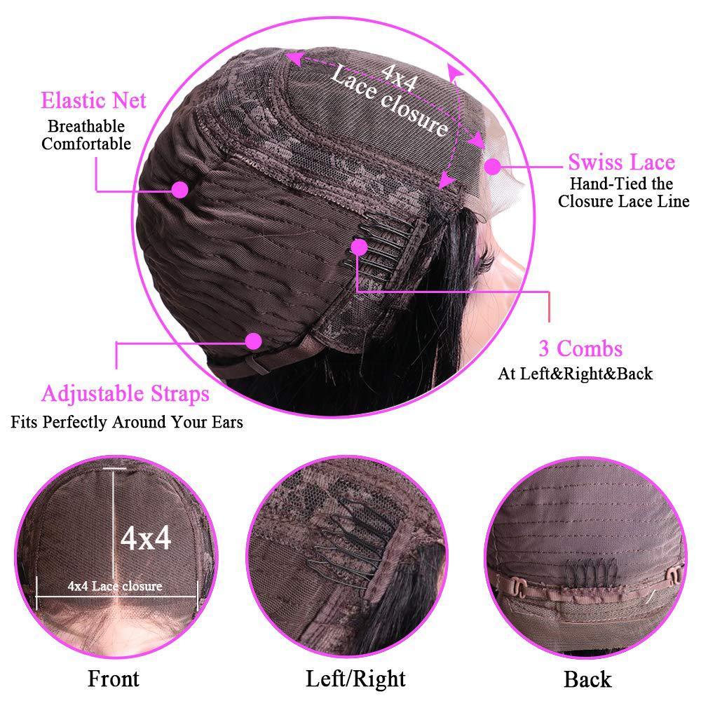 Natural Wig Real Hair Before Lace Black - 24 Timmar Deals