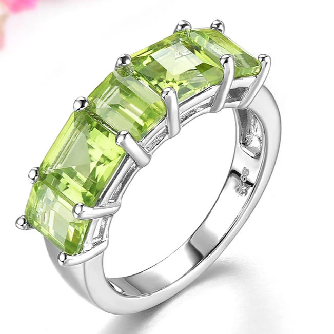 Äkta Peridot Sterling Silver Ringar 4,3 karat ädelsten - 24 Timmar Deals