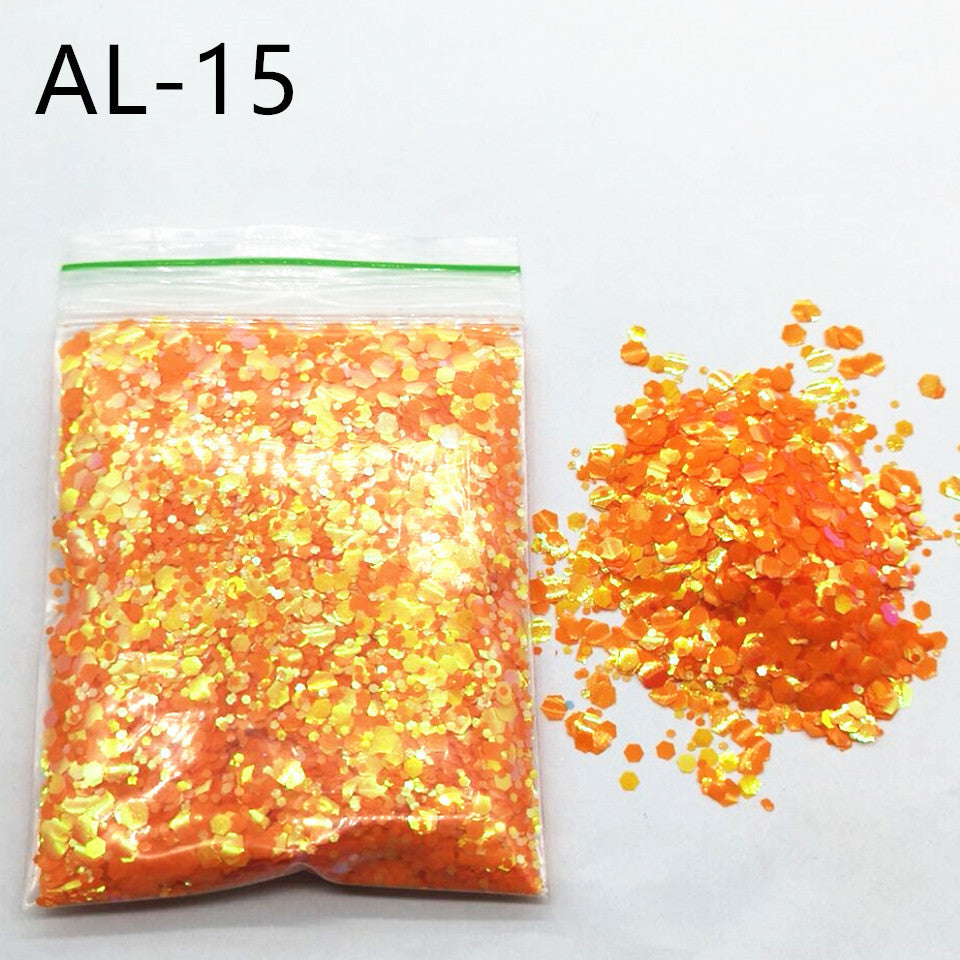 10g Nail Art Stora paljetter Blandade paljetter Glitterpulver - 24 Timmar Deals