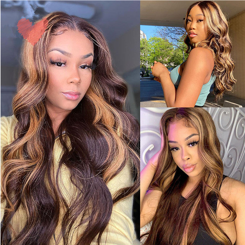 Women's Fashion Foreign Trade Wigs, Long Curly Hair, Chemical Fiber Wigs, Rose Net - 24 Timmar Deals