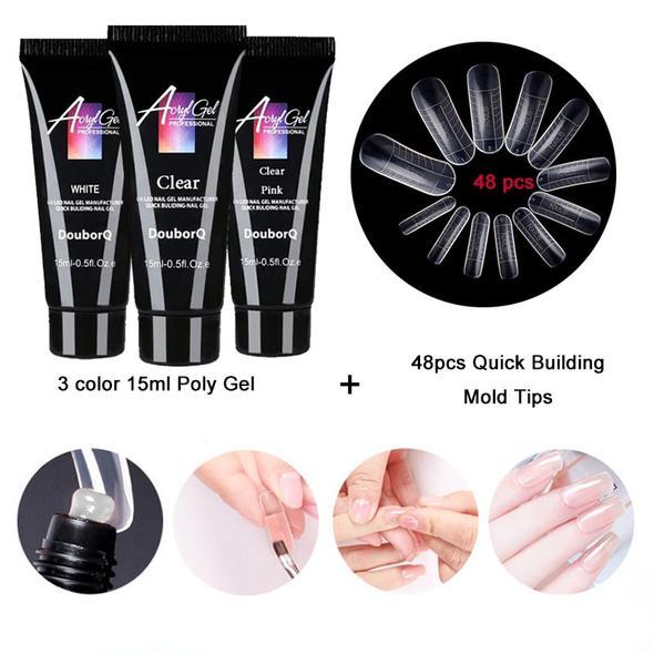 3 Color Polygel Pack  + Mold Tips - 24 Timmar Deals